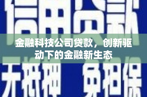 涉县金融科技公司贷款，创新驱动下的金融新生态