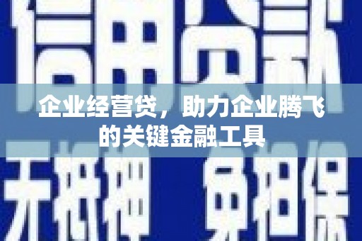 涉县企业经营贷，助力企业腾飞的关键金融工具