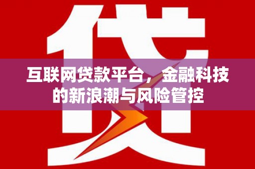 涉县互联网贷款平台，金融科技的新浪潮与风险管控