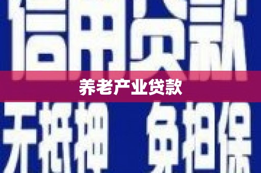 涉县养老产业贷款