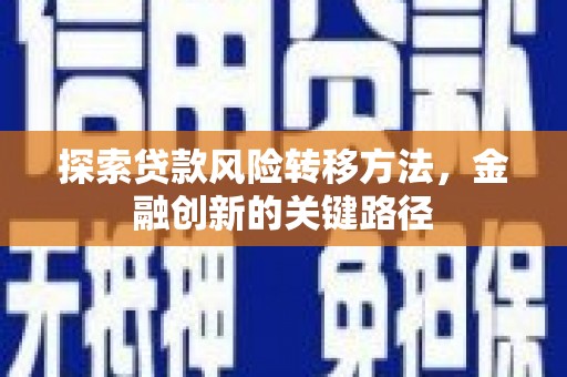 涉县探索贷款风险转移方法，金融创新的关键路径